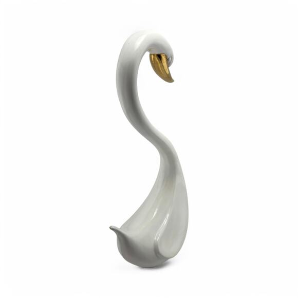 Vintage Arnel’s Ceramic Swan Figurine with Gold Beak – Elegant Home Decor - Picture 5 of 15